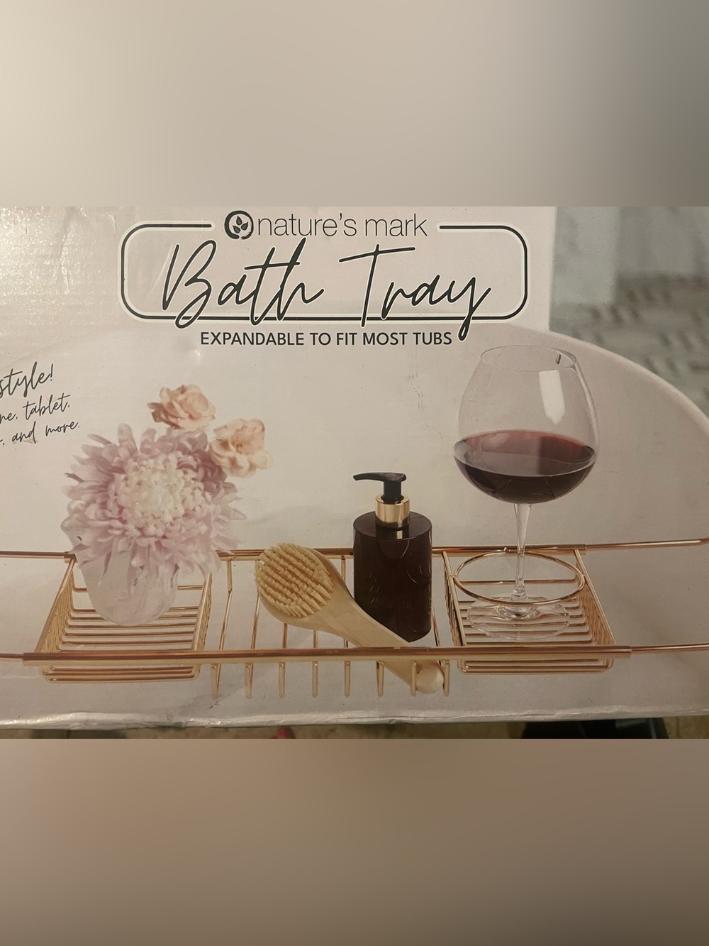 Nature's Mark Bath Tray
Expandable Book Tablet
Stand Gold -BRAND NEW-